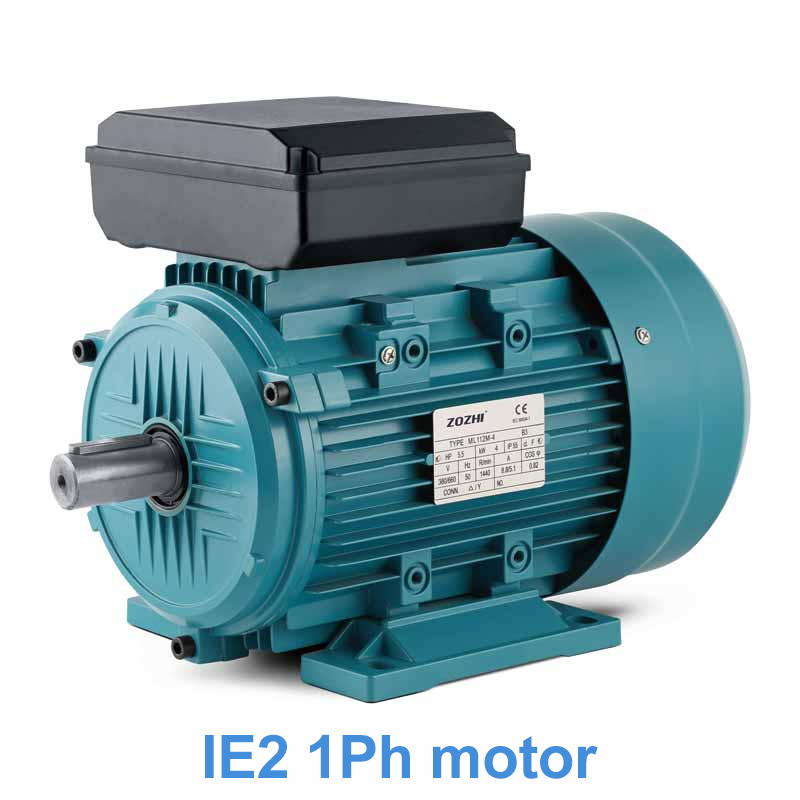 IE2ML single phase motors with starting and running capacitor ideal for a high starting torque machine